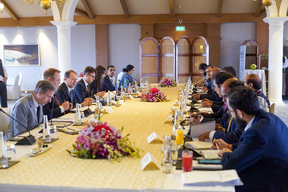 GoI_MeitY's tweet image. Shri S Krishnan, @SecretaryMEITY and @ViolaRoberto, DG, CNECT had a bilateral meeting under Working Group-1 on Strategic Technologies, Digital Governance and Digital Connectivity. 

#IndiaEU #DigitalCooperation #StrategicTech #DigitalGovernance #DigitalConnectivity #DigitalIndia