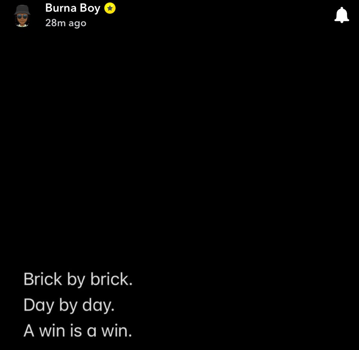 1BENNY7G's tweet image. Burna Boy via Snapchat.