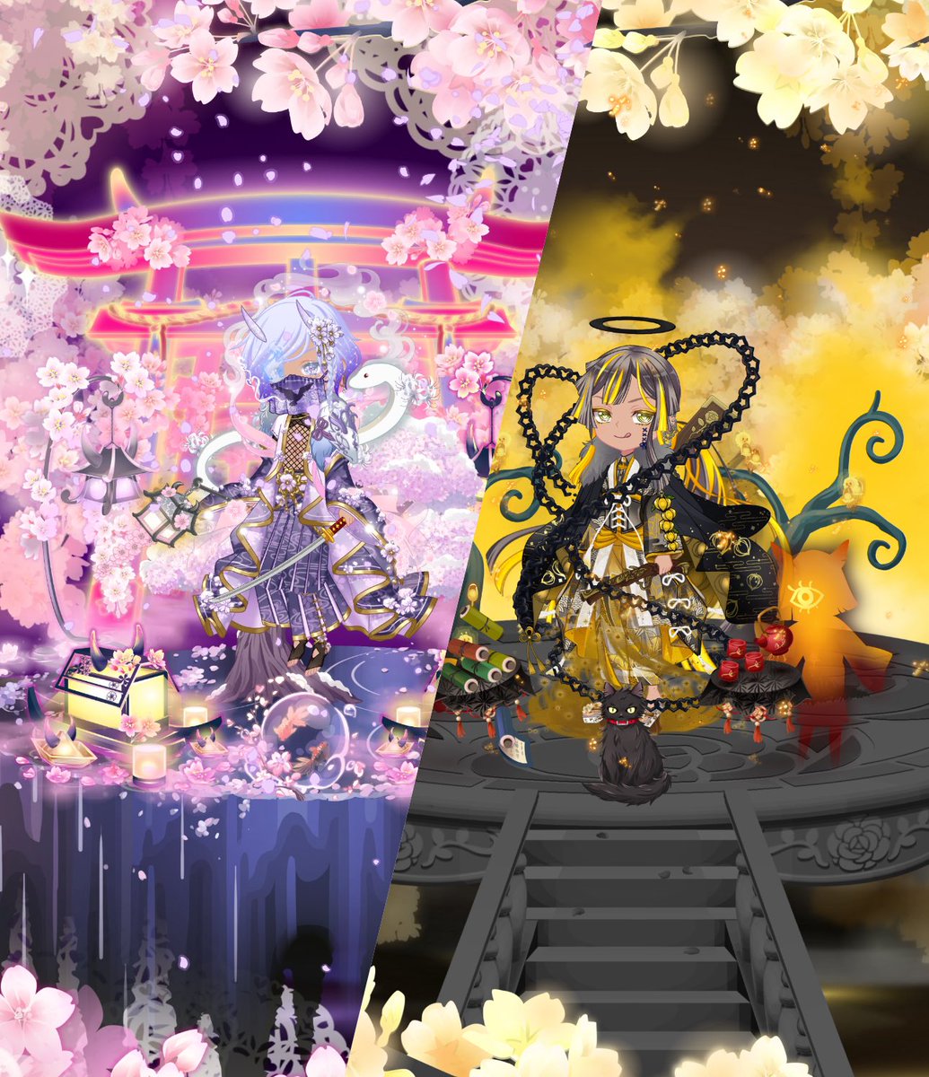 どちらも桜コーデ🌸