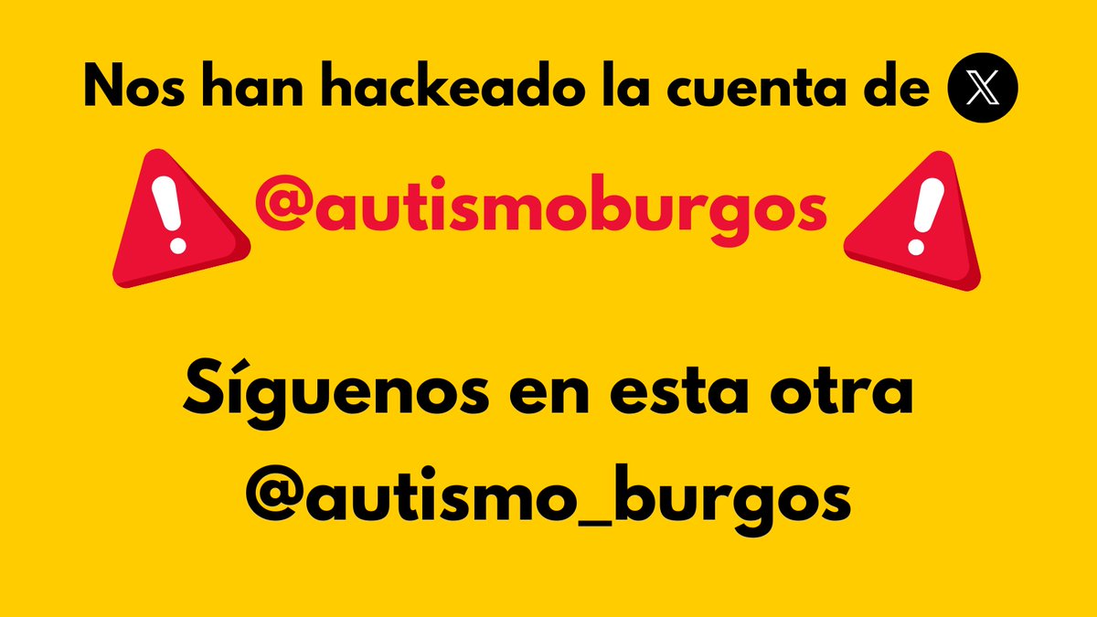 CryptoDomAlts's tweet image. 🚨ESTA CUENTA DE X HA SIDO HACKEADA🚨
AYÚDANOS A DIFUNDIRLO COMPARTIENDO ESTE TWEET

🟢SÍGUENOS EN ESTA NUEVA CUENTA @autismo_burgos

🔴Nos han hackeado esta cuenta, ponemos este ultimo tweet desde un gestor de rrss que todavía nos deja publicar.

@autismo_espana @autismocyl