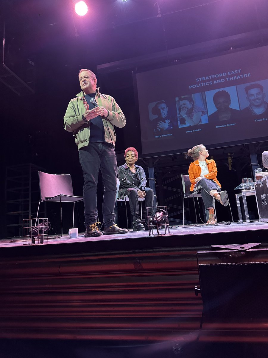 At Theatre Royal Stratford East with Mark Thomas and Mark Thomas talking about political theatre