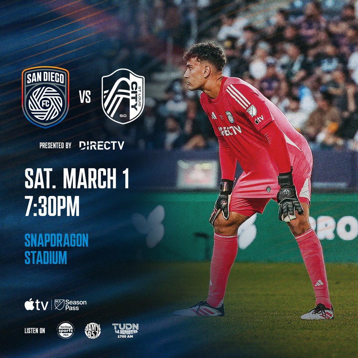 JAM'N 95.7 San Diego's HipHop &Throwbacks (@jamn957) on Twitter photo The first <a href="/SanDiegoFC/">San Diego FC</a> game will be broadcast on #jamn957 & <a href="/iHeartRadio/">iHeartRadio</a> this Saturday night at 7pm! Catch the play by play as this historic game goes down at <a href="/SnapdragonStdm/">Snapdragon Stadium</a> #SanDeigo #mls #soccer #iHeartRadio Download the iHeartRadio app to listen on demand! The first <a href="/SanDiegoFC/">San Diego FC</a> game will be broadcast on #jamn957 & <a href="/iHeartRadio/">iHeartRadio</a> this Saturday night at 7pm! Catch the play by play as this historic game goes down at <a href="/SnapdragonStdm/">Snapdragon Stadium</a> #SanDeigo #mls #soccer #iHeartRadio Download the iHeartRadio app to listen on demand!