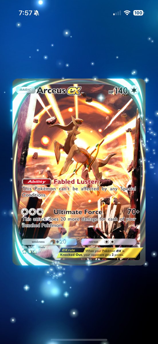 Anyone playing pokemon pocket?? 

New set came out today what yall think!? 
🤩
I Grabbed an Immersive Arceus on my third pack today! 🤩🤩🔥🔥

#Pokemon #pokemonpocket