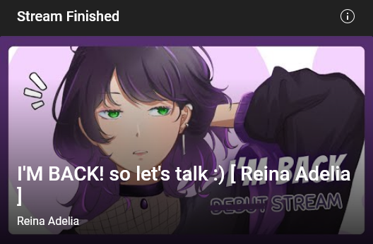 OTSUUU
Thank you semua yang mampir dan stay di stream pertama Reina setelah hiatus, See u guys on next stream💜