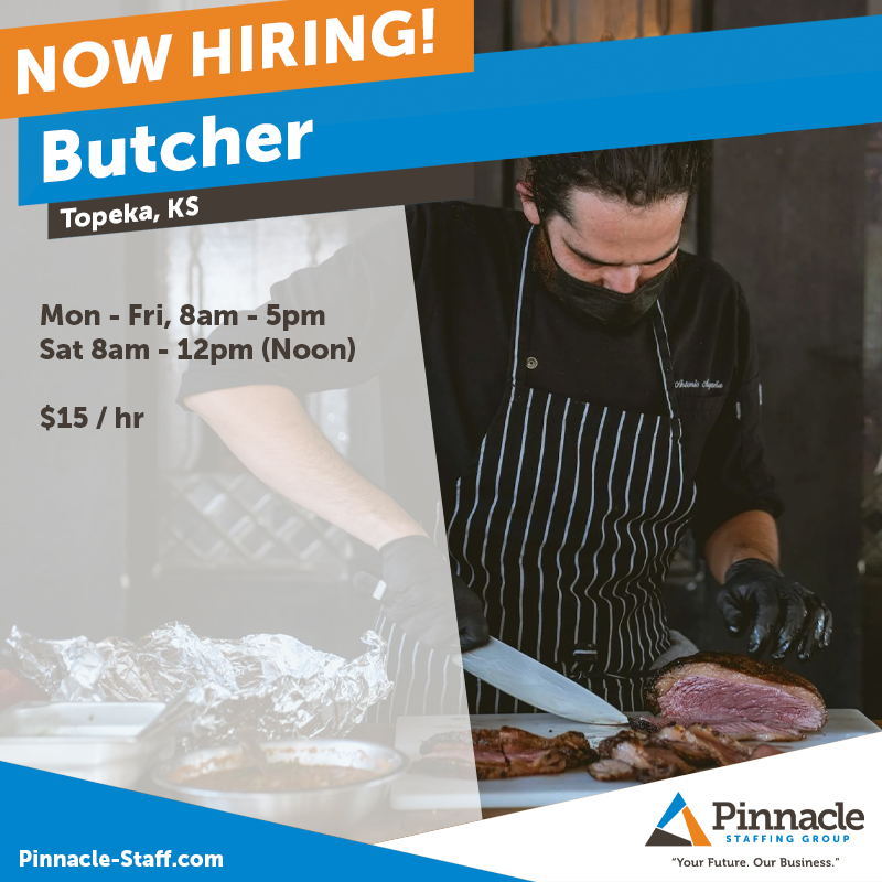pinnaclegroups's tweet image. We're searching for a Butcher in Topeka, KS. Apply today!

indeed.com/job/butcher-c3…

#TopekaJobs #ButcherJobs #ApplyNow #Hiring #NowHiring #Jobs #Careers
