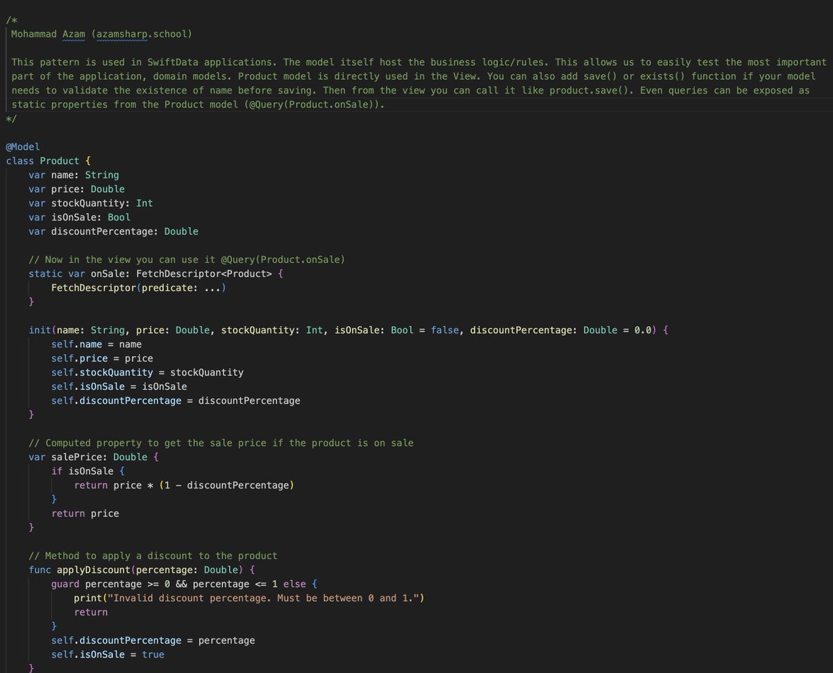 azamsharp's tweet image. Different Patterns I Use for Building SwiftUI Applications 

#SwiftUI #iOSDev #SwiftData