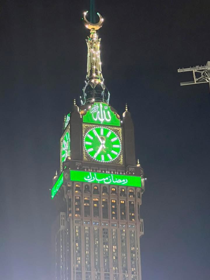The clock tower in Makkah signals the arrival of #Ramadan 🌙 1446/2025.
A month of mercy, reflection, and countless blessings begins. May our prayers, fasts, and good deeds bring us closer to Allah, serve humanity and fill our hearts with peace. #RamadanMubarak #RamadanKareem