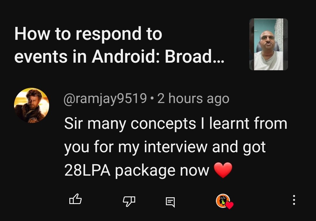 anilvdeshpande's tweet image. Just as I stepped out of the Metro, drained and dragging my feet home, this message lit me up like a burst of fresh air! It’s moments like these that make it all worth it. Can’t ask for anything better!  #codetutor #androiddevelopment