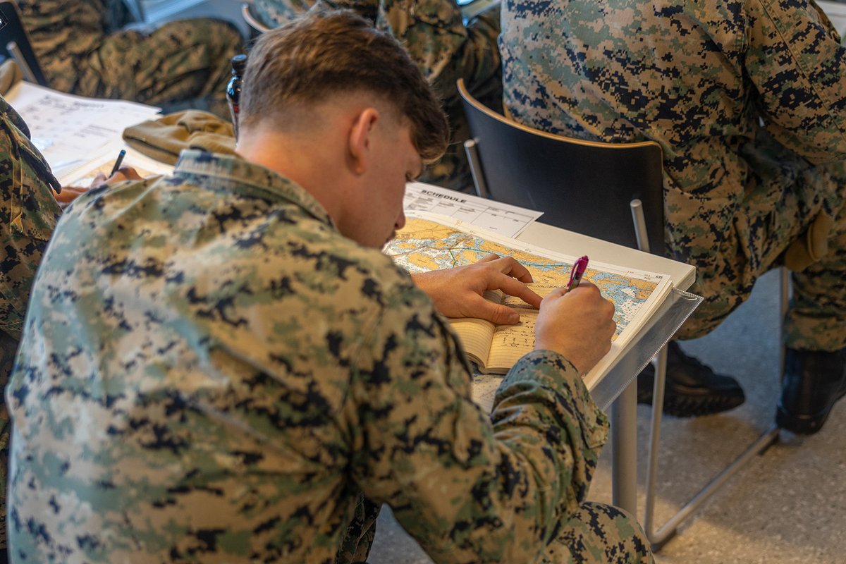 #MarinesAndMaps. A Marine uses a nautical chart to prepare for a Finnish-led maritime exercise to increase readiness and interoperability between NATO partners and allies.