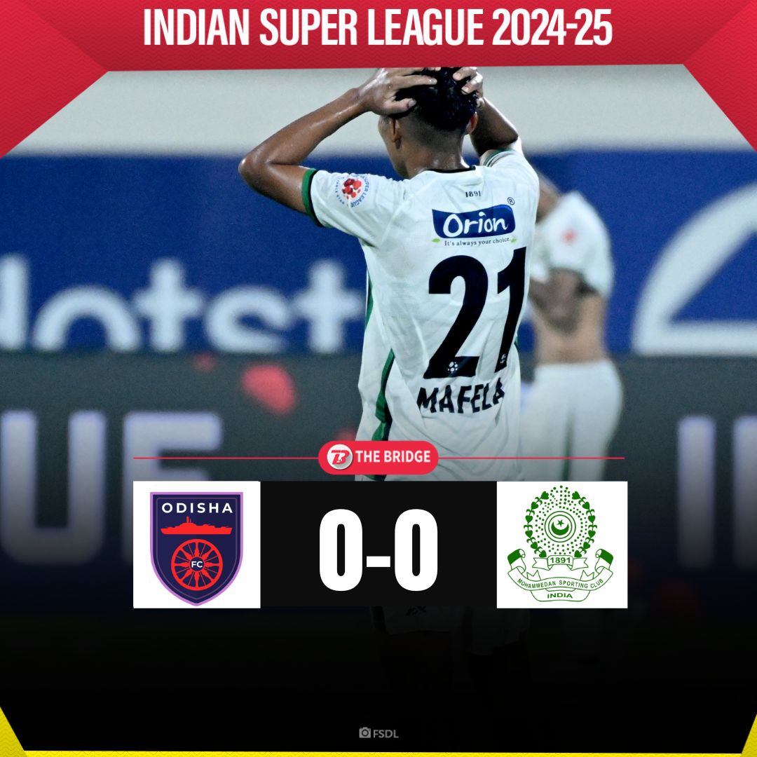 bridge_football's tweet image. 💜🖤 Odisha FC's playoff hopes take a hit after another goalless draw against Mohammedan SC! ⚽

Amrinder Singh joins the elite 50 clean sheet club, but the Juggernauts stay seventh in the table. 

Can they bounce back? 🤔 

#ISL #OdishaFC #MohammedanSC