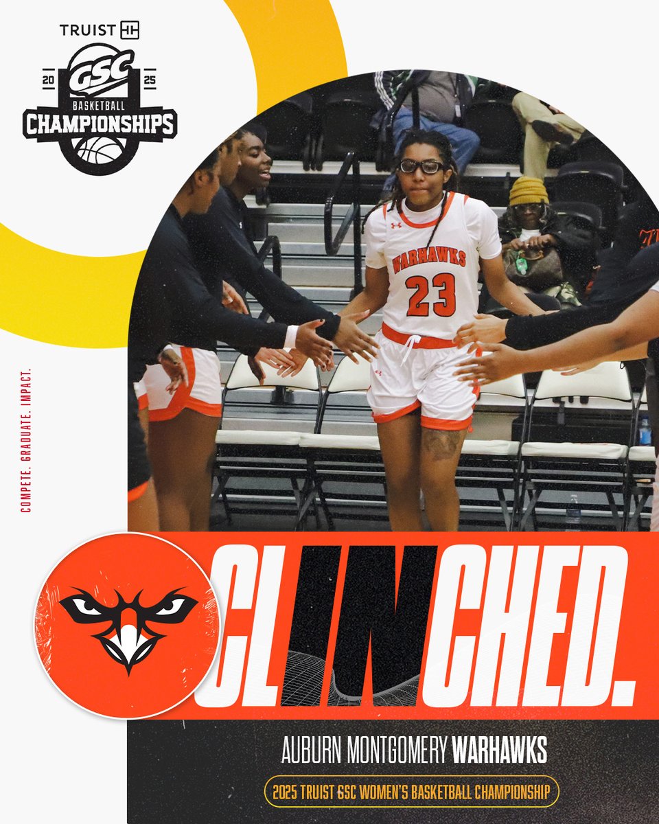 CLINCHED.

<a href="/AUMWarhawksWBB/">🏀AUM Women’s Basketball</a> have locked up a spot in the 2025 <a href="/Truist/">Truist</a> GSC Women's Basketball Championship!