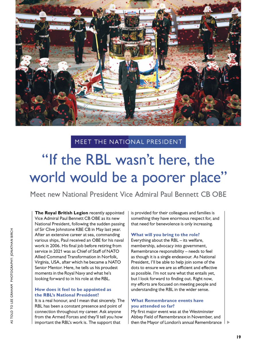 RealwordsUK's tweet image. Realwords’ @leepg had a fascinating chat with the Royal British Legion’s new National President, Paul Bennett CB OBE. Read the full interview in the latest RBL magazine. @PoppyLegion 
indd.adobe.com/view/3e82b31e-…