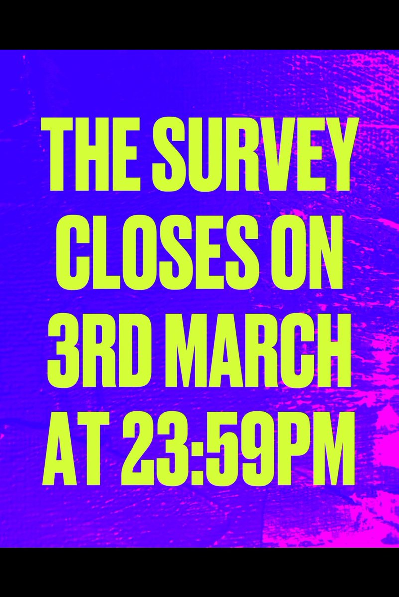 Calling all music fans in the UK - your voice is needed!
Please fill in this anonymous survey about live music, which will inform decision making by the Government &amp; local authorities. The survey closes Monday &amp; you can find it here: 

musicfansvoice.uk