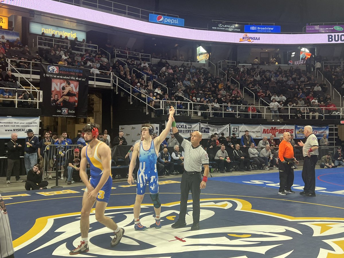 24-25 State Tournament Update: Connor Wilson 160lbs with an opening round pin in the 1st period.
