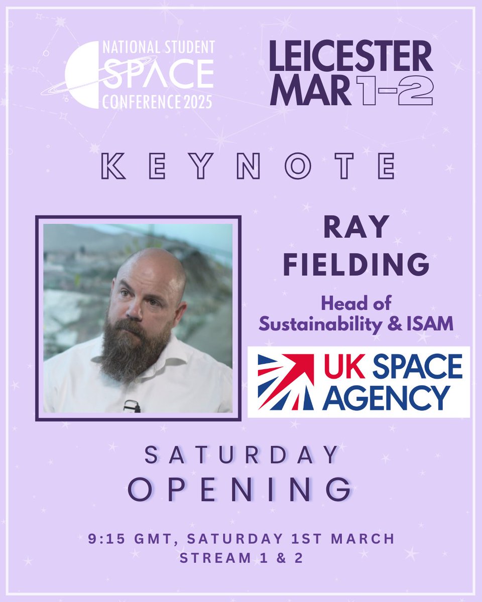 We're so excited to announce Ray Fielding as a keynote speaker at NSSC 2025! 🚀

#NSSC2025 #UKSEDS #SpaceBeyondSTEM