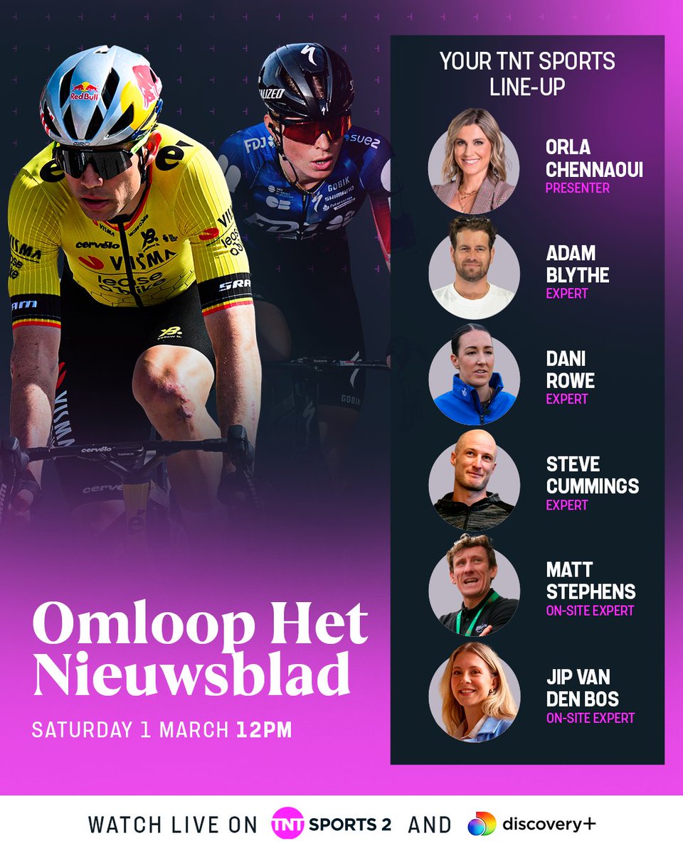 Cycling on TNT Sports (@cyclingontnt) on Twitter photo The Breakaway team are BACK for the first time this season for Omloop Het Nieuwsblad on <a href="/tntsports/">TNT Sports</a> and @discoveryplusuk ๐ฅณ๐ฅ The Breakaway team are BACK for the first time this season for Omloop Het Nieuwsblad on <a href="/tntsports/">TNT Sports</a> and @discoveryplusuk ๐ฅณ๐ฅ