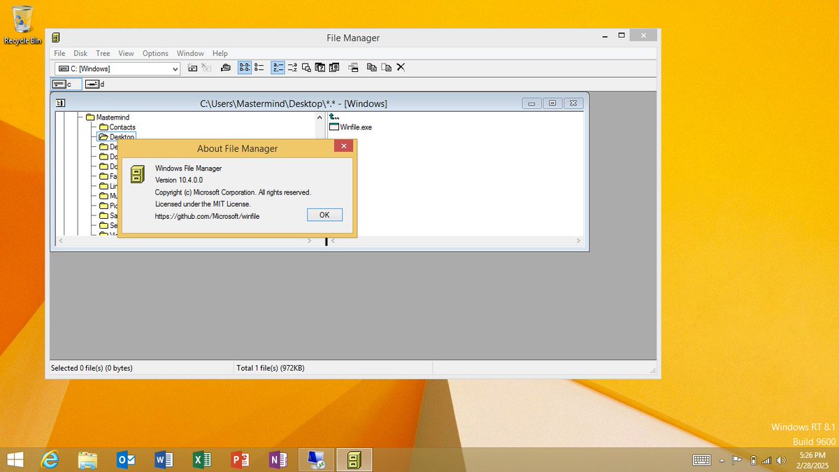 v0idpointer's tweet image. I compiled WinFile for Windows RT