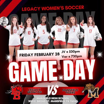 LegacyWSoccer's tweet image. Cross town district game tonight! Come join us!