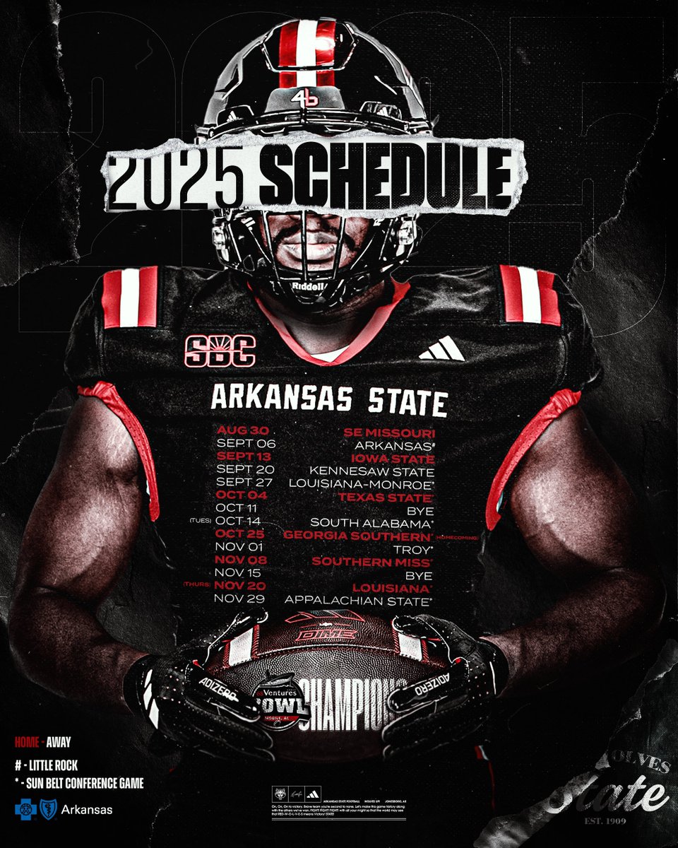 AStateFB's tweet photo. The hunt begins now. Mark those calendars!

🔗: https://t.co/Z2r9Y9fbzO…

#WolvesUp 🐺🤘🏻x #NaturalStateFootball https://t.co/G5GtNpbuMM