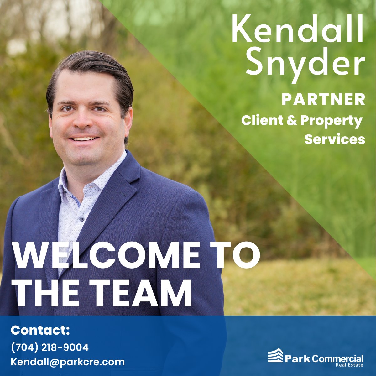 Please join us in welcoming Kendall Snyder to Park Commercial Real Estate as Partner of our NEW Client &amp; Property Services division! Kendall joined our team after spending nearly a decade helping lead commercial property management teams in the Southeast region.  Welcome aboard!