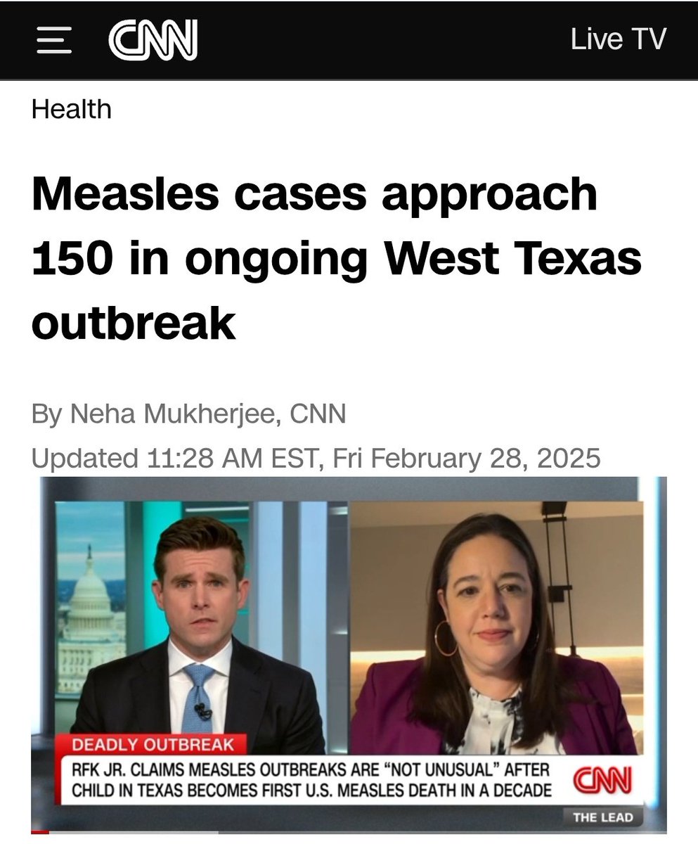 IanCopeland5's tweet image. This Measles outbreak is not slowing down. Almost to 150 cases, with 1 child dead. 

10% of those affected are infants, which is really scary because they haven&apos;t had a chance to be fully vaccinated yet. 

Adults choosing not to vaccinate their kids is why this is happening...
