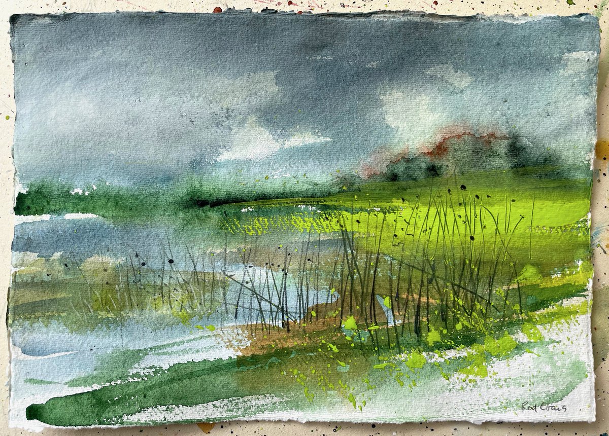 a small watercolour on khadi paper