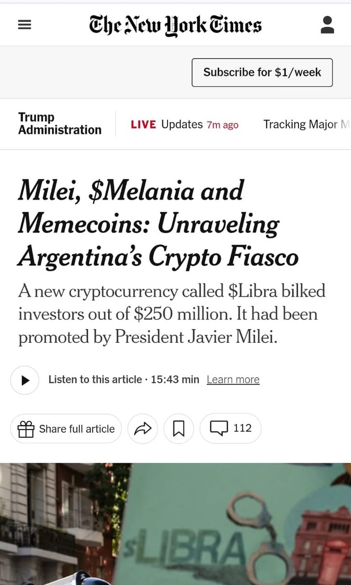 Milei, $Melania y Memecoins: desentrañando el criptofiasco de Argentina Una  nueva criptomoneda llamada $Libra estafó a los inversores por $250  millones. Había sido promovido por el presidente Javier Milei.