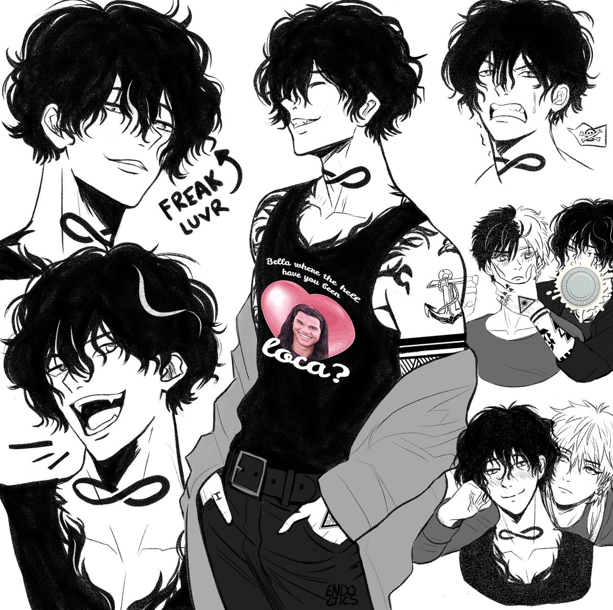 endoctics's tweet photo. endo sketches ft. his obsessions https://t.co/RXMcjzLSOC