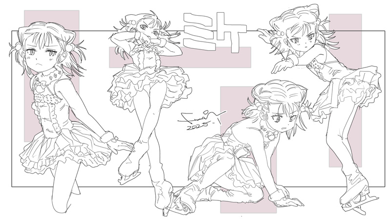 転倒シーンを描いてるのはふみえーだけ。(実際はミケは転ばなかったけど) 