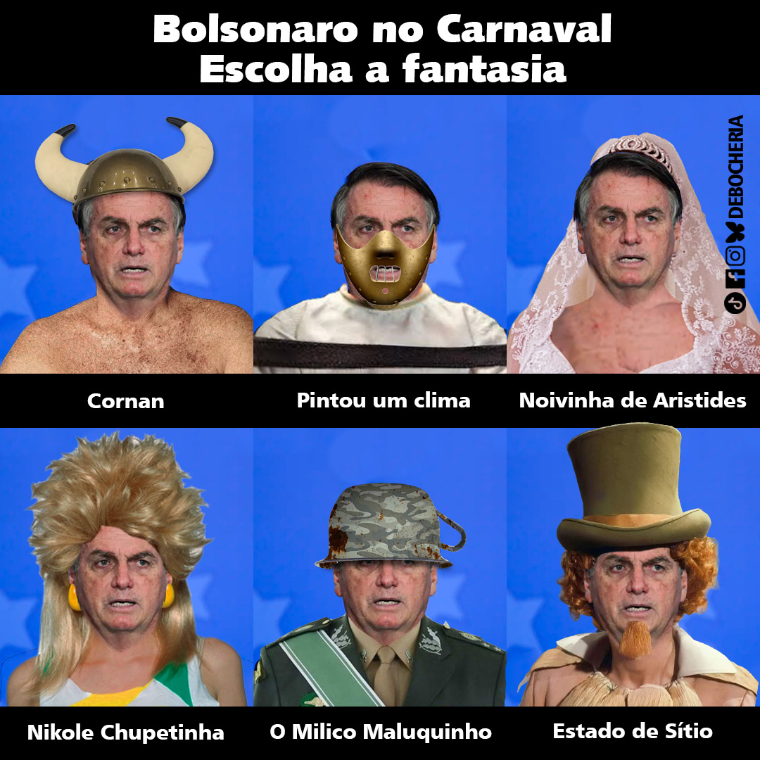 Bolsonaro no Carnaval. Escolha a fantasia!