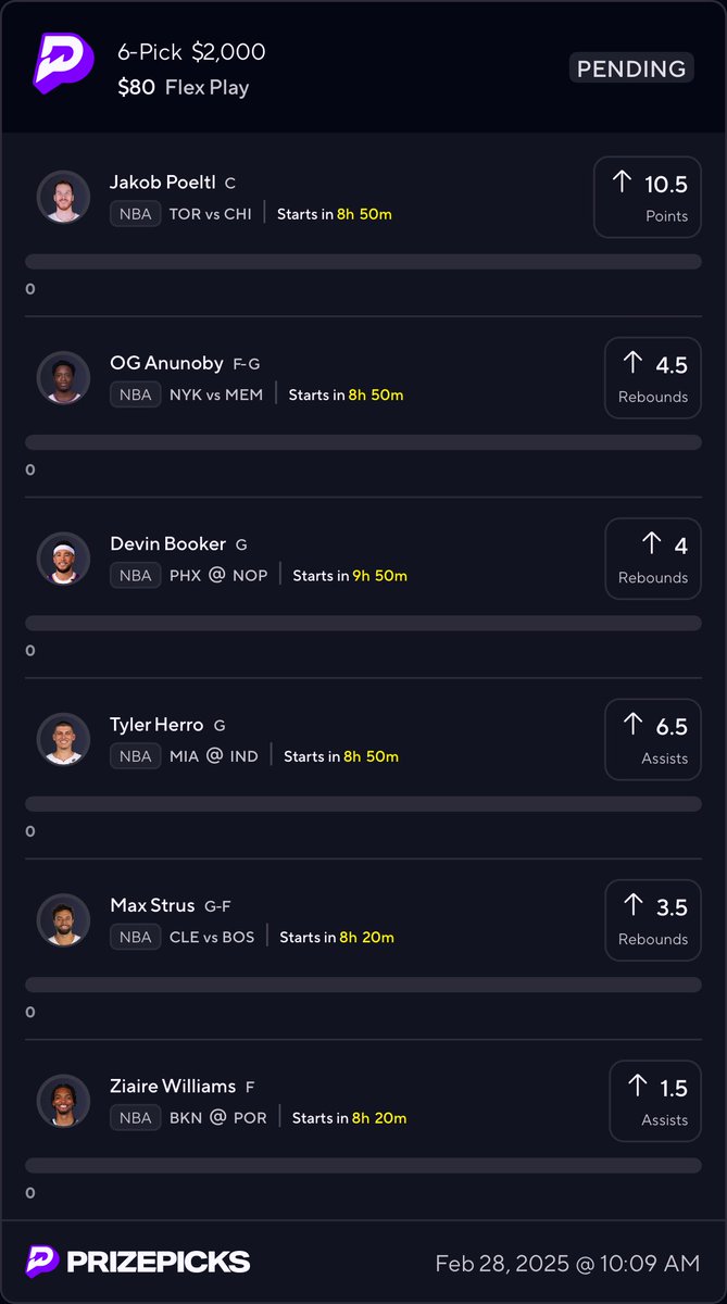 FLEX FRIDAY 25X HEATER‼️🔥🚂🔮💰

$100 Giveaway to someone who #Likes and #Retweets this post!✅✅✅✅

BOL if Tailing!🍀🤝

#prizepicks #nba