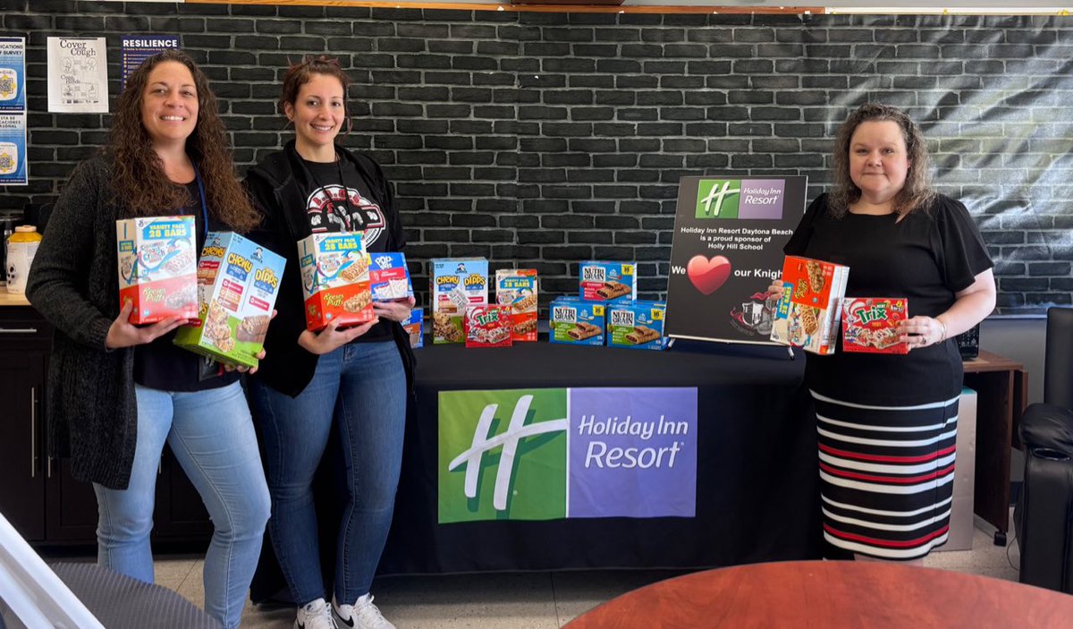 Thank you Holiday Inn Resort, Daytona Beach for donating breakfast bars for our students!
