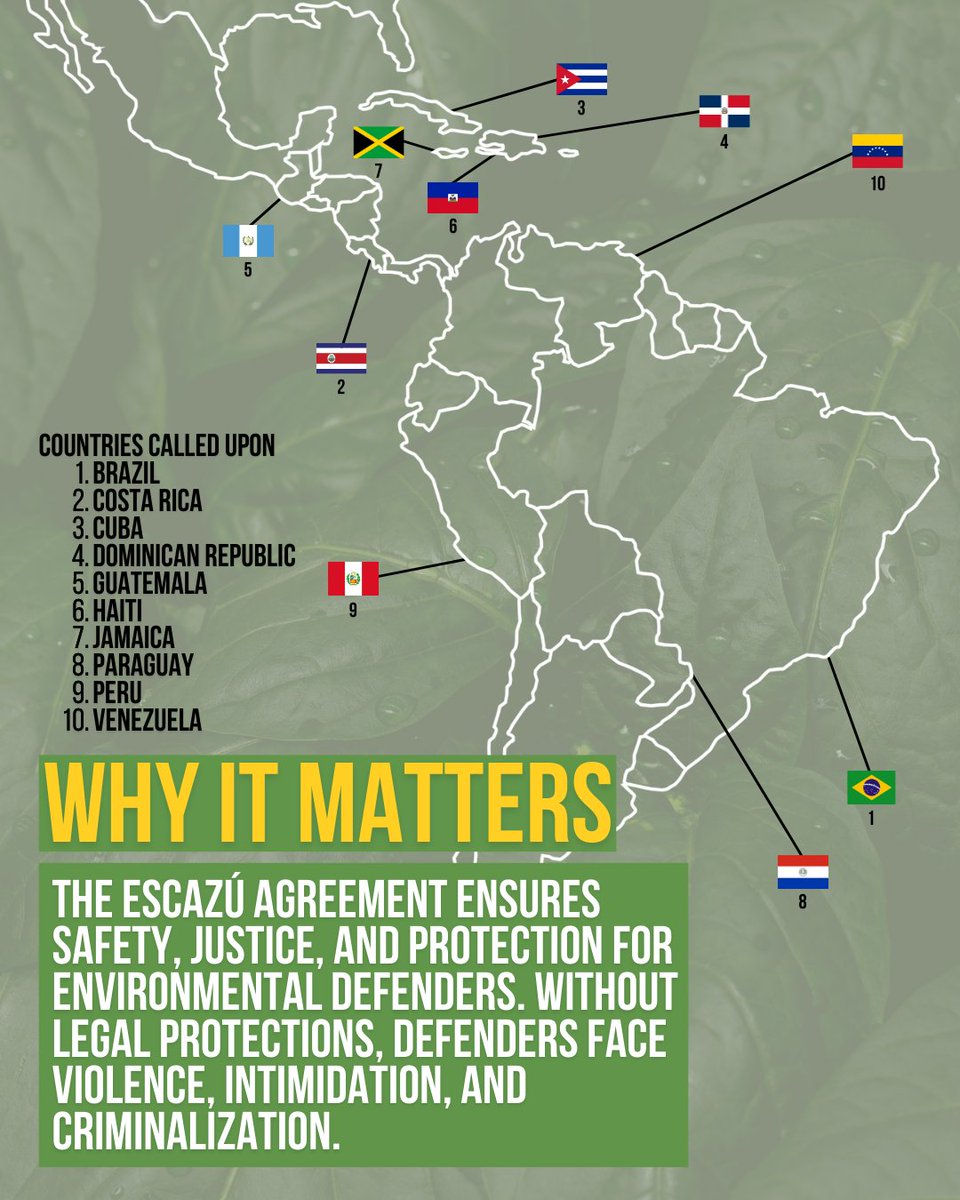 ALLIED Global (@allieddefenders) on Twitter photo 🚨 UN Special Rapporteur on HR <a href="/MaryLawlorhrds/">Mary Lawlor UN Special Rapporteur HRDs</a> calls on 10 Latin American nations to ratify the Escazú Agreement, crucial for the safety and protection of environmental defenders.
Without it, they face violence, intimidation, and criminalization.
#EscazúAgreement #ALLIEDGlobal 🚨 UN Special Rapporteur on HR <a href="/MaryLawlorhrds/">Mary Lawlor UN Special Rapporteur HRDs</a> calls on 10 Latin American nations to ratify the Escazú Agreement, crucial for the safety and protection of environmental defenders.
Without it, they face violence, intimidation, and criminalization.
#EscazúAgreement #ALLIEDGlobal