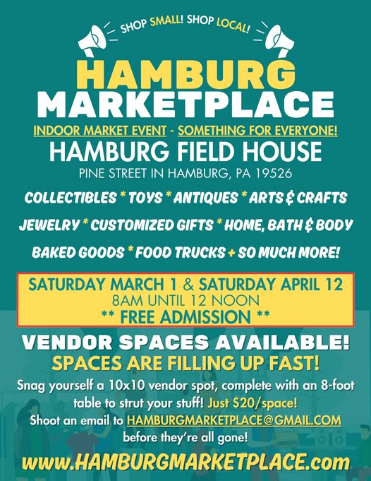 30+ VENDORS!
FREE ADMISSION!
8AM - 12 NOON!

There will be something for everyone!  It happens TOMORROW - Saturday, March 1st, before doors open for <a href="/Official_AXW/">American Xcellence Wrestling | AXW</a> Presents AMERICAN DREAMS!

WE HOPE TO SEE YOU THERE!