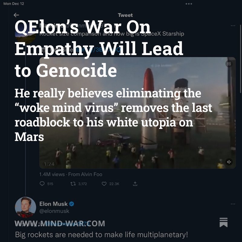 jimstewartson's tweet image. I wrote this in December 2022.
#QElon 
mind-war.com/p/qelons-war-o…