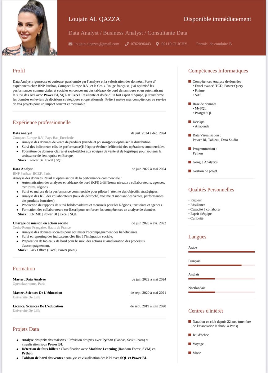🚨 URGENT - BESOIN D’AIDE

Une amie data analyste super qualifiée (Power BI, SQL, Python) cherche un job en urgence, sinon elle sera bientôt à la rue.
De préférence en data, mais elle est prête à bosser en tant que secrétaire ou vendeuse pour dépanner.

Si vous avez des pistes,