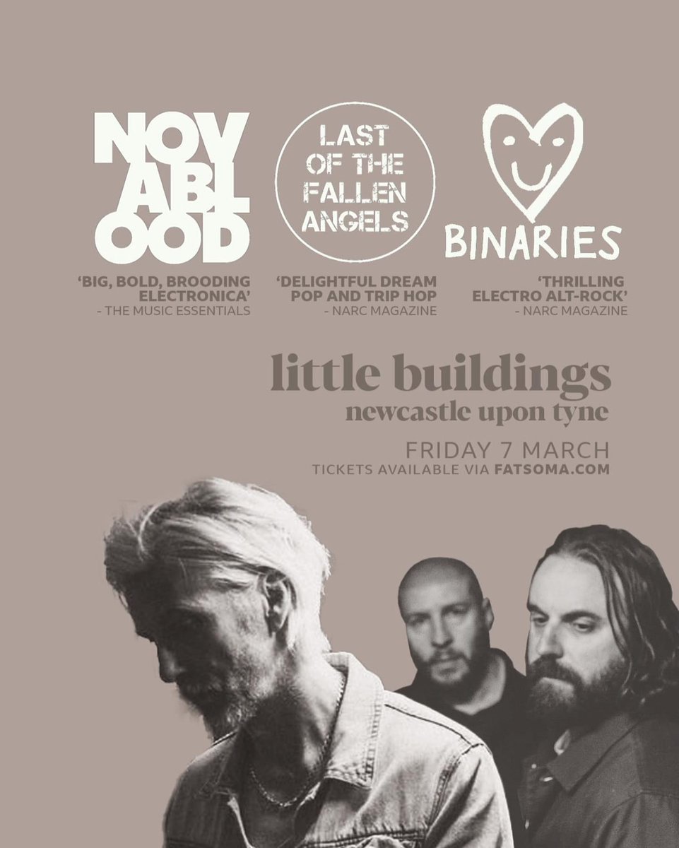 binariesband's tweet photo. A week today! Playing @LttleBuildings with @novabloodmusic and @TheLastoftheFa3 - tickets: https://t.co/Qhb3P0JUAi 🖤 https://t.co/LMhqeP1jF4