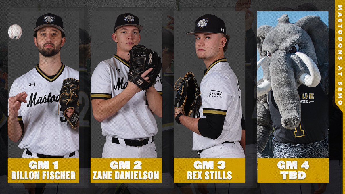 Purdue Fort Wayne Baseball (@mastodonbsb) on Twitter photo ๐ 4-GAME SERIES STARTING ROTATION AT SOUTHEAST MISSOURI! โฌ๏ธ โพ๏ธ
1๏ธโฃ 6โ5โ Dillon Fischer (ERA 9th in HL)
2๏ธโฃ 6โ7โ Zane Danielson (ERA 6th HL)
3๏ธโฃ 6โ4โ Rex Stills
4๏ธโฃ TBD
๐ Cape Girardeau, Missouri
โน๏ธ SEMO - 2024 OVC Tournament Champions & NCAA Regional Team ๐ 4-GAME SERIES STARTING ROTATION AT SOUTHEAST MISSOURI! โฌ๏ธ โพ๏ธ
1๏ธโฃ 6โ5โ Dillon Fischer (ERA 9th in HL)
2๏ธโฃ 6โ7โ Zane Danielson (ERA 6th HL)
3๏ธโฃ 6โ4โ Rex Stills
4๏ธโฃ TBD
๐ Cape Girardeau, Missouri
โน๏ธ SEMO - 2024 OVC Tournament Champions & NCAA Regional Team