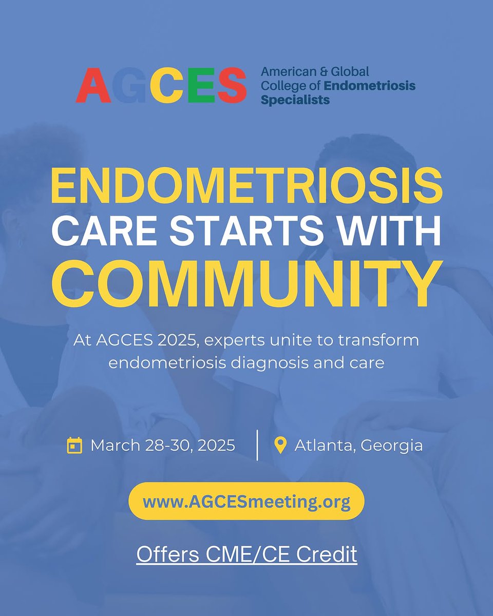Together, we can make a difference! 🤝🎗️ Join us at EndoMarch &amp; AGCES 2025 and be part of a community of healthcare professionals, researchers, and patient advocates working together to create lasting change for endometriosis care. Register now: AGCESmeeting.org