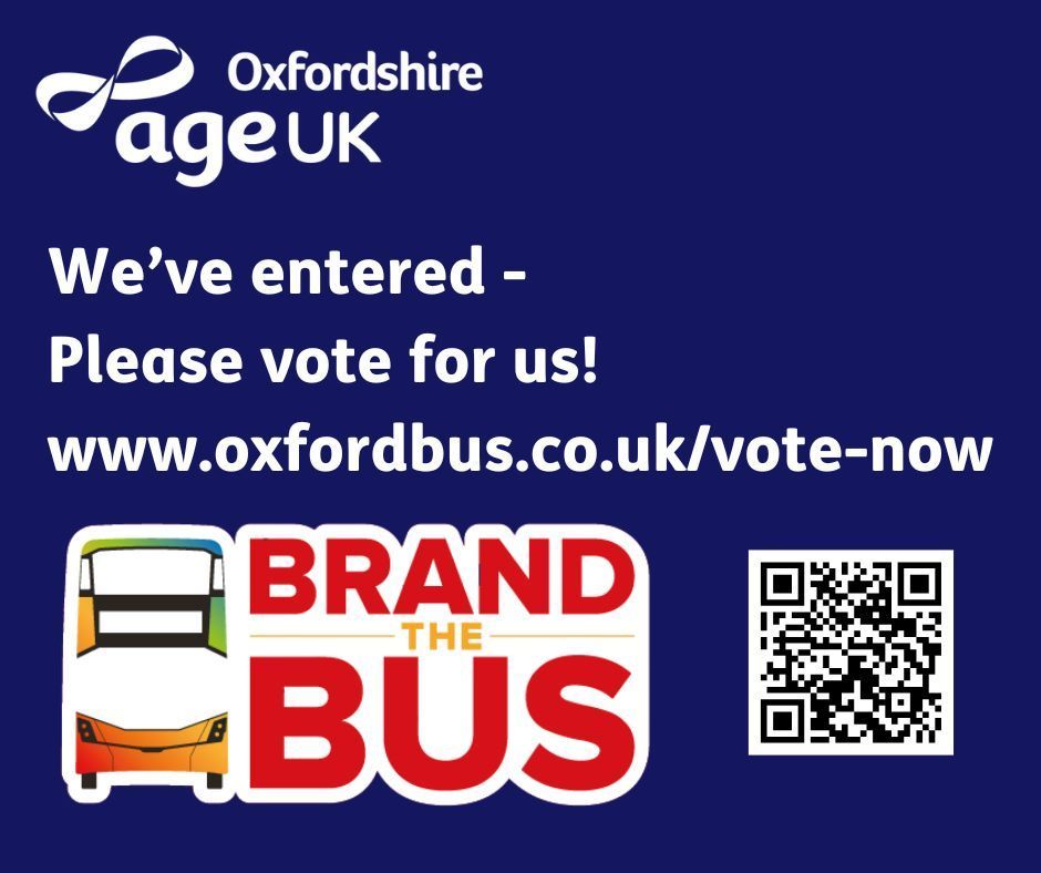 With an ageing population in Oxfordshire, our work has never been more needed. An Age UK Oxfordshire branded bus travelling around the county would help us ensure that older people and unpaid carers have the opportunity to live life to the full.

Vote here buff.ly/3e9QPNg