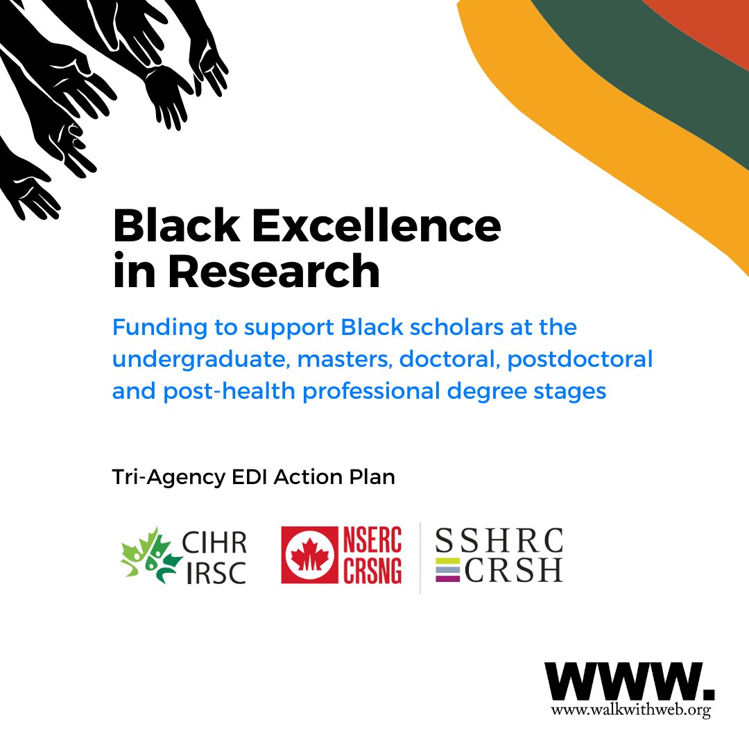 WalkWithWeb's tweet image. This #BlackHistoryMonth, celebrate Black excellence in research! @SSHRC_CRSH is expanding funding for Black scholars at all academic levels—undergrad, master’s, doctoral, and postdoctoral.
To learn more, visit: nserc-crsng.gc.ca/NSERC-CRSNG/po…
#BlackScholars #EquityinResearch #Diversity