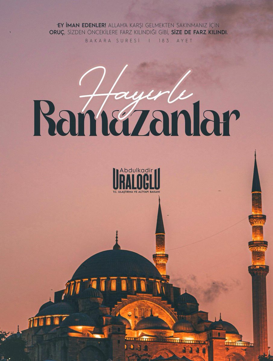 11 ayın sultanı, rahmet ve bereket iklimi Ramazan-ı Şerif mübarek olsun! 🌙

Bu mübarek ay, gönül coğrafyamızın her köşesine huzur, birlik ve kardeşlik getirsin. Sofralarımız bereketle dolarken, dualarımız mazlum coğrafyalardaki kardeşlerimiz için olsun.

#Ramazan, paylaşmanın,