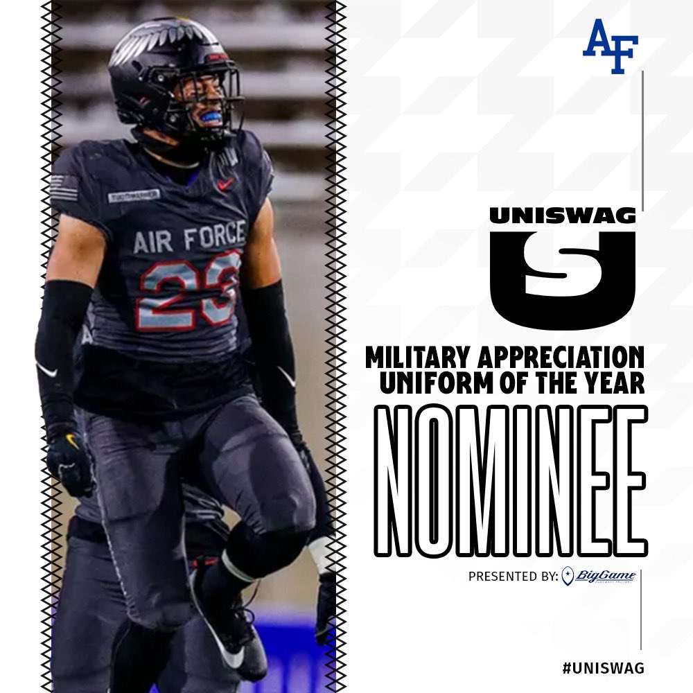 UNISWAG (@uniswag) on Twitter photo UNISWAG Military Appreciation Uniform of the Year Nominee presented by <a href="/BigGameUSA/">Big Game USA</a>
<a href="/AF_Football/">Air Force Football</a> is up for the best military appreciation uniform of the 2024 College Football season!
Click here to vote: bit.ly/2sHF6u9
#uniswag UNISWAG Military Appreciation Uniform of the Year Nominee presented by <a href="/BigGameUSA/">Big Game USA</a>
<a href="/AF_Football/">Air Force Football</a> is up for the best military appreciation uniform of the 2024 College Football season!
Click here to vote: bit.ly/2sHF6u9
#uniswag