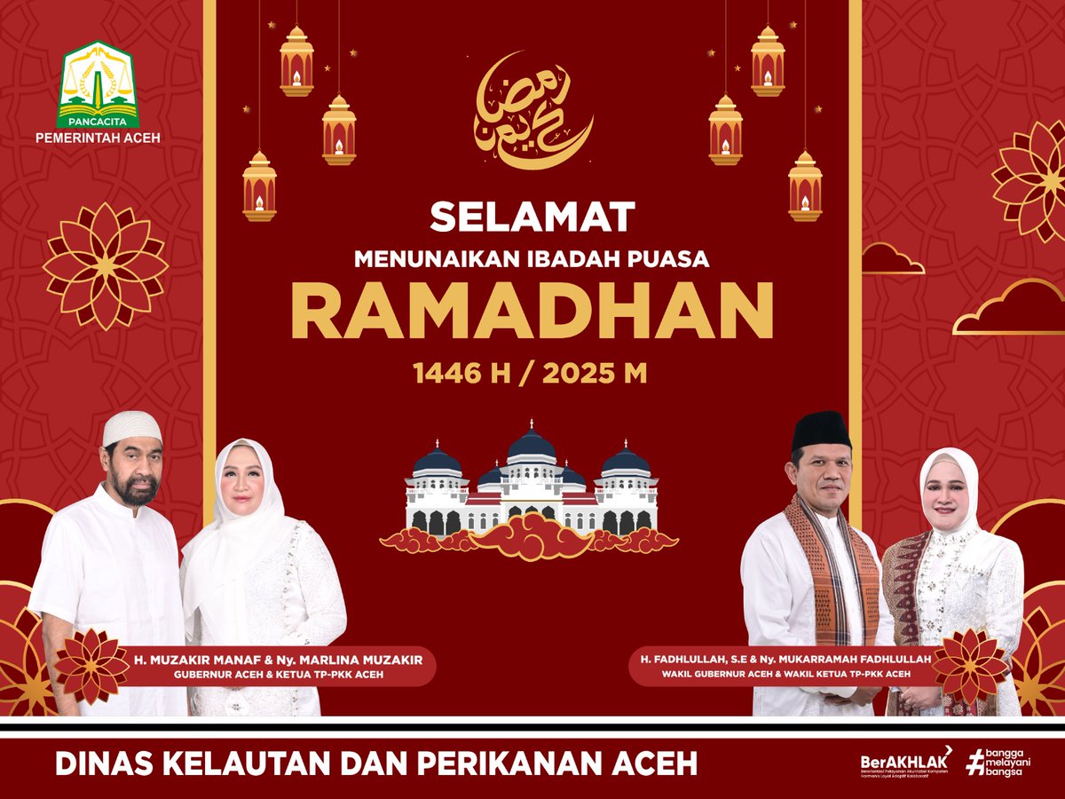 DkpAceh's tweet photo. Selamat Menunaikan Ibadah Puasa
RAMADHAN 1446 H / 2025 M
#kadisdkpaceh #alimankadisdkpaceh #dinaskelautandanperikananaceh #dkpaceh #humasdkpaceh #pemerintahaceh #muallemdekfadh
#muzakirmanaf #fadhlullahdekfad #232025 #ramadhan1446h #ramadhan2025 https://t.co/vJMPbmOfPd