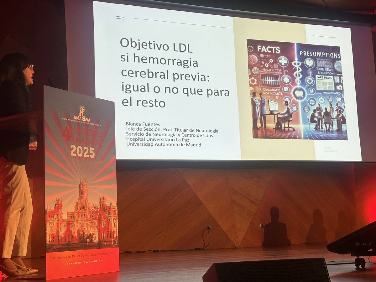 Objetivo de LDL controvertido en hemorragia cerebral  en #amareva25 Dra Fuentes, Dr Sebastian García
<a href="/AMAREVA_Madrid/">AMAREVA Riesgo Vascular</a>