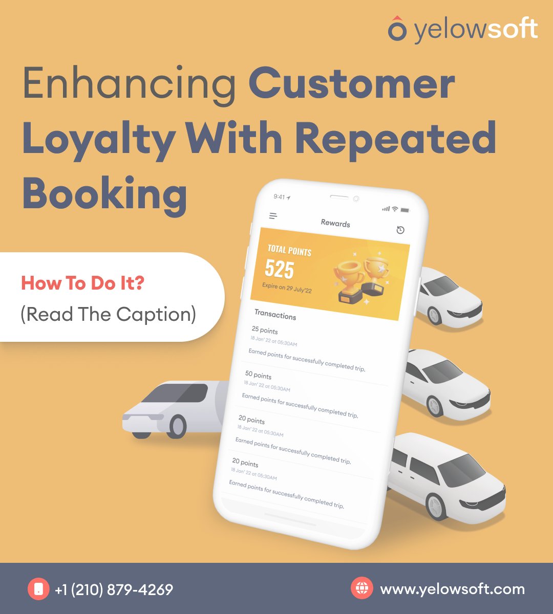 yelowsoft's tweet image. 🚖💙 Turn One Ride into a Lifetime of Loyalty! 💙

Encourage repeat bookings and build lasting customer relationships with a seamless, hassle-free taxi booking experience. 🏆✨ Wondering if you can do it too? Well the answer is Yes!

#TaxiDispatchSoftware #TaxiManagement