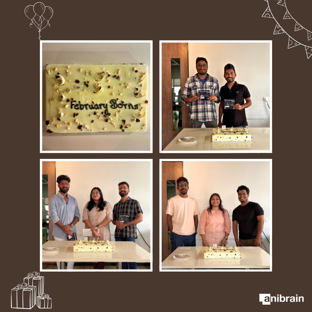 AnibrainVFX's tweet image. Happy Birthday to our February stars! 🎂 Wishing you a year filled with success, laughter, and joy!

#Anibrain #FebruaryBirthdays #OfficeCelebration #HappyBirthday #FebruaryBorns #BirthdayCelebration