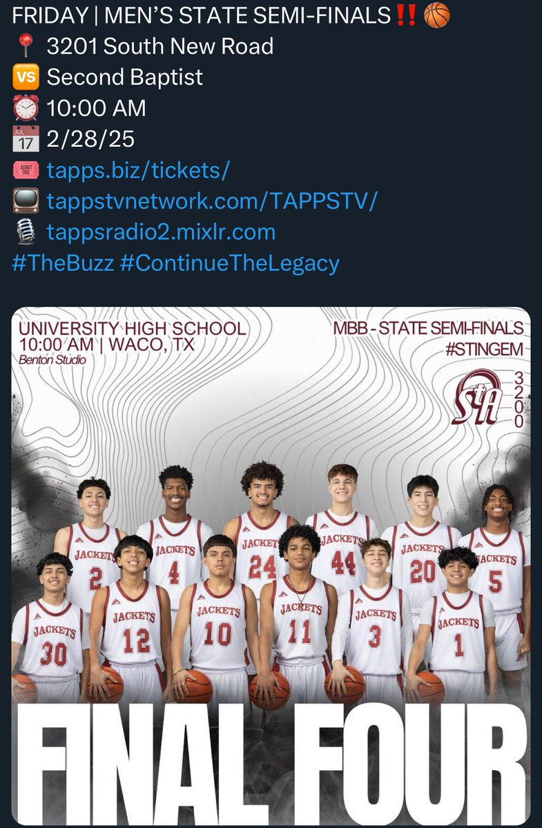 Andre Jones Jr (@khdre24) on Twitter photo Tune in to our final 4️⃣ state game today at 10am! <a href="/Coach__Jernigan/">Coach J</a> <a href="/coachMKarn12/">Matt Karn</a> <a href="/CoachOHara77/">John O'Hara</a> <a href="/tighcompton/">Tigh Compton</a> <a href="/UPIKEBasketball/">UPIKE Bears Basketball</a> <a href="/BresciaMBB/">Brescia Men’s Basketball</a> Tune in to our final 4️⃣ state game today at 10am! <a href="/Coach__Jernigan/">Coach J</a> <a href="/coachMKarn12/">Matt Karn</a> <a href="/CoachOHara77/">John O'Hara</a> <a href="/tighcompton/">Tigh Compton</a> <a href="/UPIKEBasketball/">UPIKE Bears Basketball</a> <a href="/BresciaMBB/">Brescia Men’s Basketball</a>