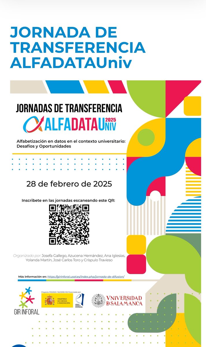 Mª Carmen Gálvez (@mcarmengalvez) on Twitter photo 👉En las Jornadas #AlfaDataUNIV25, de <a href="/usal/">Universidad de Salamanca</a> con el proyecto +Universidata: Los portales de datos abiertos de las universidades como instrumentos de mejora de la participación, la transparencia y la innovación <a href="/_UniversiData_/">Universidata</a> <a href="/ciberimaginario/">GrupoCiberimaginario</a> <a href="/urjc/">URJC</a> <a href="/cgertrudis/">Mª Carmen Gertrudis</a> <a href="/gertrudix/">Manuel Gértrudix</a> <a href="/MRajas/">Mario Rajas</a> 👉En las Jornadas #AlfaDataUNIV25, de <a href="/usal/">Universidad de Salamanca</a> con el proyecto +Universidata: Los portales de datos abiertos de las universidades como instrumentos de mejora de la participación, la transparencia y la innovación <a href="/_UniversiData_/">Universidata</a> <a href="/ciberimaginario/">GrupoCiberimaginario</a> <a href="/urjc/">URJC</a> <a href="/cgertrudis/">Mª Carmen Gertrudis</a> <a href="/gertrudix/">Manuel Gértrudix</a> <a href="/MRajas/">Mario Rajas</a>