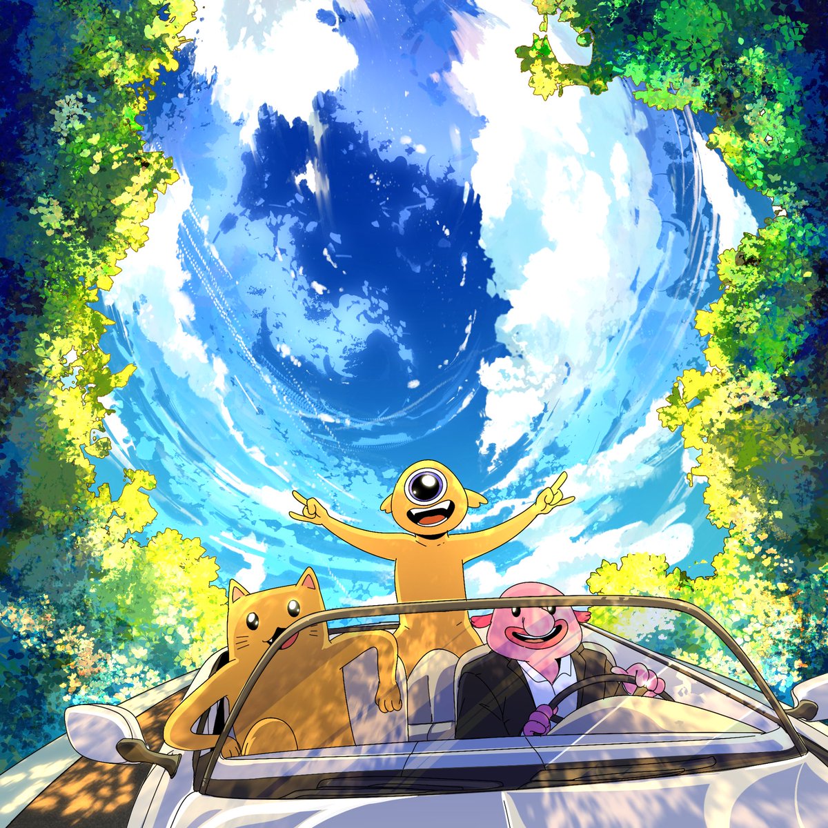 2agisol's tweet image. moments before blub crashed the car..